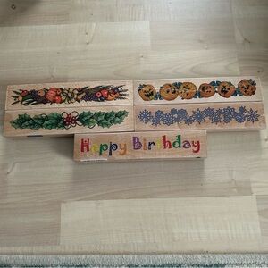 Sugarloaf Seasonal Border Rubber Stamps Lot of 5